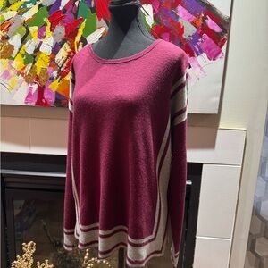 Liz Claiborne Beautiful oversized Scoop Neck Sweater Ptp 23 lenght 24”